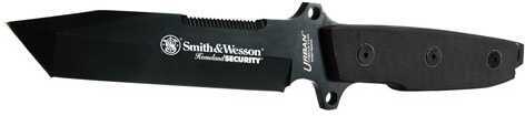 Smith & Wesson Homeland Security Fixed Blade Tactical Knife 400 Series Stainless Steel Tanto 6" Black Md: CKSUR4