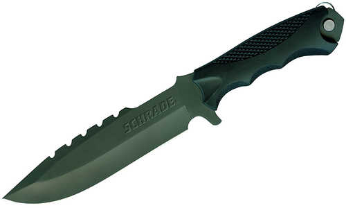 Schrade SCHF27 Fixed 6.5 in Gray Blade Rubber Handle