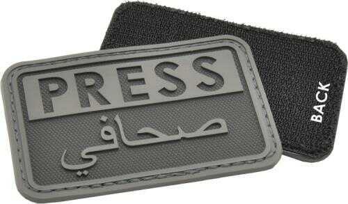 Hazard 4 Black Reporter Rubber Velcro Patch (Arabic)