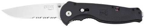 SOG Flash II Folding Knife Partially Serrated Satin