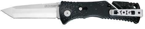 SOG Trident Folding Knife Straight Edge Tanto Satin