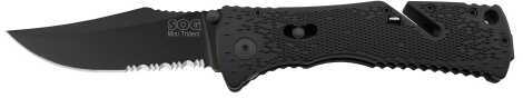 SOG Trident Mini Black TiNi Folding Knife PS TF21-CP