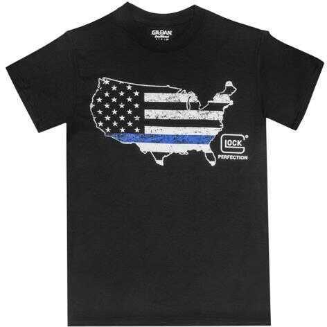 Glock AP95160 Blue Line T-Shirt Short Sleeve Small Black                                                                