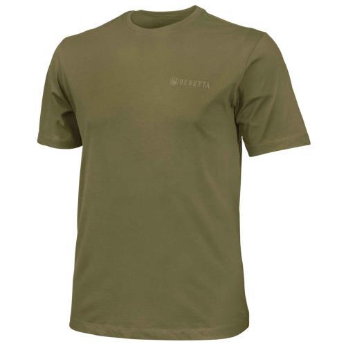 Beretta USA TS631T141607 Trident Short Sleeve T-Shirt Army Green Cotton Large