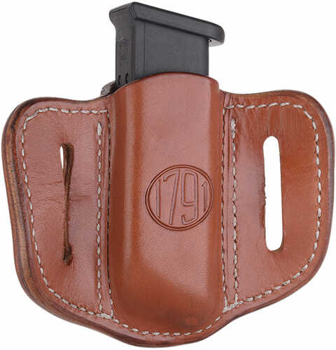 1791 Gunleather Mag12CBRA Mag1.2 Single Mag For Double Stack Steerhide Classic Brown