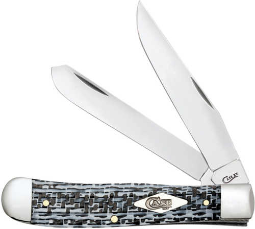 Case 38920 Trapper 3.2"/3.3" Stainless Steel Clip Point/Spey Black/White Fiber Weave