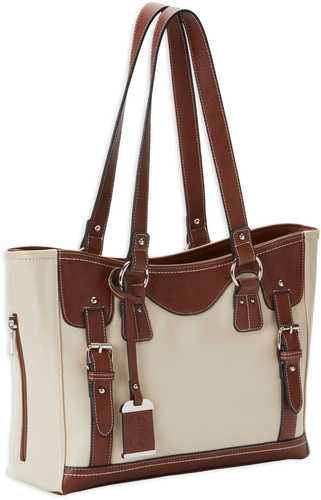 Bulldog BDP052 Tote Purse w/Holster Sand w/Stone Trim Leather Small Autos, Revolvers Right Hand