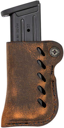 VersaCarry Adjustable Leather Magazine Holster OWB Ambidextrous Single Stack Magazines Distressed Brown 72101