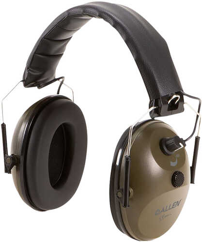 Allen Single Microphone Electronic Earmuff Black and OD Green AA Battery Not Included 2225