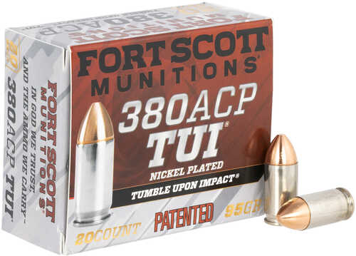 Fort Scott Munition Pistol Ammo 380 ACP 95 gr. TUI 20 rd. Model: 380-095-SCV