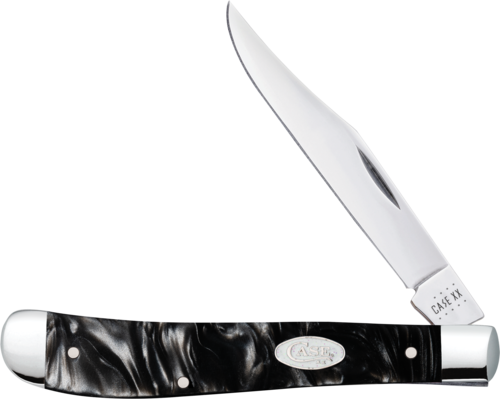 Case Trapper Slimline Folding Clip Point Plain Tru-Sharp SS Blade Black Pearl Kirinite Handle