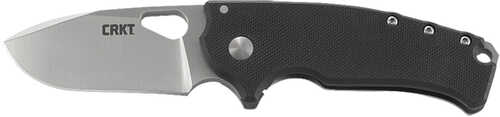 CRKT Batum Compact 2.45" Folding Modified Drop Point Plain Satin 8Cr13MoV SS Blade G10 Black/Stonewashed Steel Hand