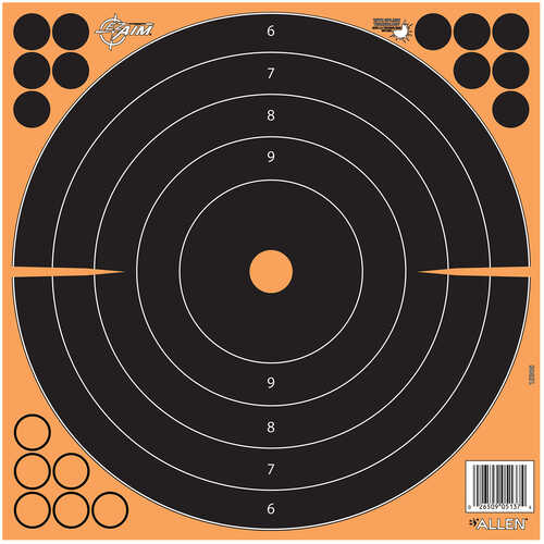 EZ Aim Splash Paper Bullseye Black/Orange 12" x 25 Per Pkg