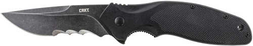 CRKT K800KKP Shenanigan 3.35" Folding Drop Point Veff Serrated Black Stonewash 1.4116 Steel Blade Grn Handle