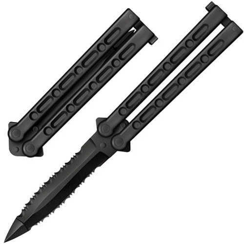 Cold Steel Cs-92eaa Fgx Balisong 5" Folding Part Serrated Black Griv-ex Blade & Handle