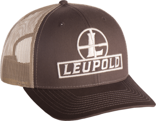 Leupold 182545 Reticle Trucker Hat Mossy Oak/Terra/Khaki Adjustable Snapback OSFA Semi-Structured