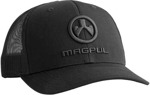 Magpul Mag1261001 Covert Trucker Hat Black Adjustable Snapback Osfa Logo