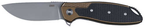 Crkt K360gxp Jake 3.32" Drop Point Plain Bead Blasted 12c27 Sandvik Blade/ Black/brown Aluminum/g10 Handle Includes Pock