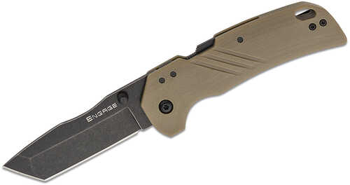 Cold Steel Csfl30dpltbfz Engage 3" Folding Tanto Plain Black Pvd Stonewashed 4116 Ss Blade/4.11" Flat Dark Earth Gfn Han