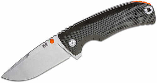 S.o.g Sog14060143 Tellus Flk 3.65" Folding Clip Point Plain Stonewashed Cryo 440c Ss Blade/ Olive Drab Textured Grn Hand