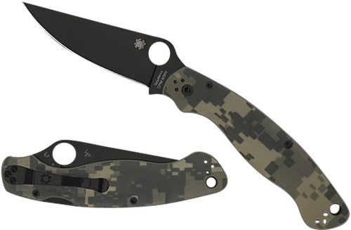 Spyderco C36GPCMOBK2 Military 2 4" Folding Plain Black DLC CPM S30V SS Blade/ Digital Camo G10 Handle Includes Pocket Cl