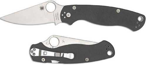 Spyderco C81gpdgy2 Para Military 2 3.47" Folding Plain Satin Maxamet Steel Blade/dark Gray Textured G10 Handle Includes 