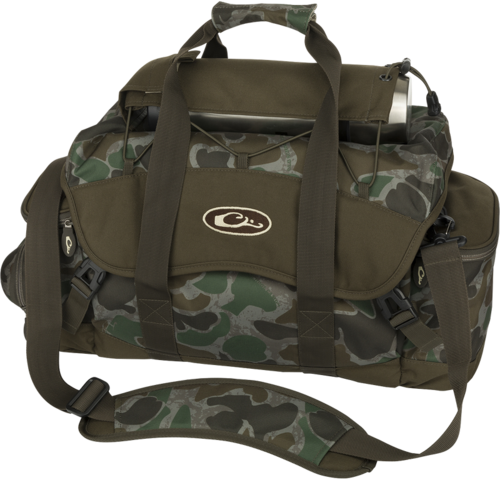 Drake Waterfowl Da2020016 Blind Bag (large), Old School, Waterproof Nylon, 18 Pockets, Sunglass Pocket, Thermos Sleeve, 