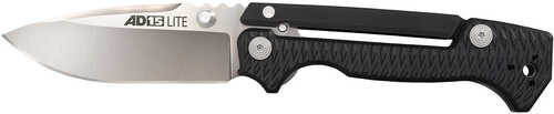 Cold Steel Cs58sqlz Ad-15 Lite 3.50" Folding Drop Point Plain Satin Aus-10a Ss Blade, 5" Black Textured Griv-ex Handle