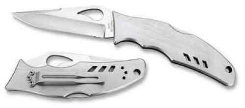 Spyderco Drop Point Blade Folding Knife With Stainless Steel Handle Md: By05P