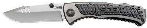 S.O.G SW1001CP Sideswipe Folder 7Cr15 Stainless Steel Clip Point Anodized Aluminum Gray