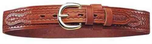 Bianchi 40" Leather Basket Weave Belt With Solid Brass Buckle Md: 12101