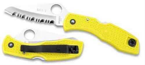 Spyderco Sheepsfoot Folding Knife With Nylon Yello Handle Md: C88SYL