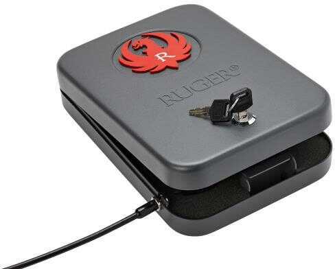 SnapSafe Ruger Lock Box X-Large 10" 7" 2" Black Finish Key 16 Gauge Steel Cable Included 75210R