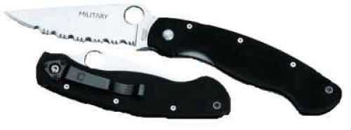 Spyderco Military Clip Point Folding Knife With Black Handle Md: C36GSE