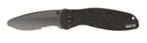 Kershaw Folder Knife With Partially Serrated Edge & Black Handle Md: 1675BLKST