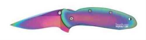 Kershaw Drop Point Folder Knife With Plain Edge & Rainbow Finish Md: 1620VIB