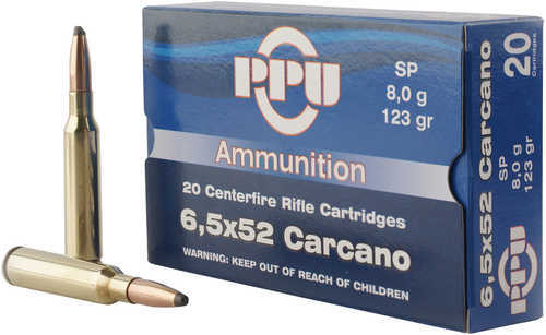 6.5 Carcano 123 Grain Soft Point 20 Rounds Prvi Partizan Ammunition