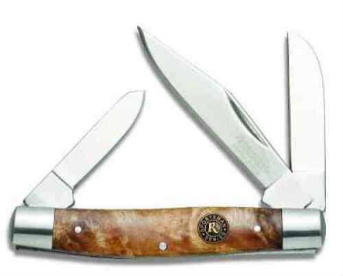 Remington Large Sportsman Stockman Folding Knife With Burl Wood Handle Md: 19325