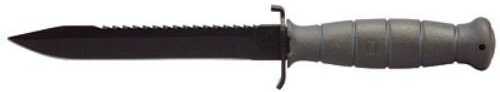 Glock KG039180 Field Knife w/Saw Blister Pack 6.50" Spring Steel/Polymer Gray w/Hard Plastic Sheath                     