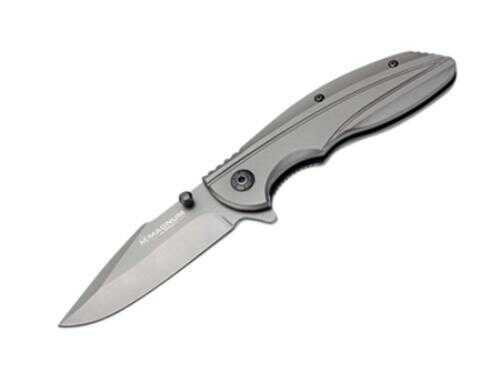 Boker 01lg365 Magnum Echo Charlie Folder 3.375" 440a Ss Clip Point Plain Edge Aluminum Hndl