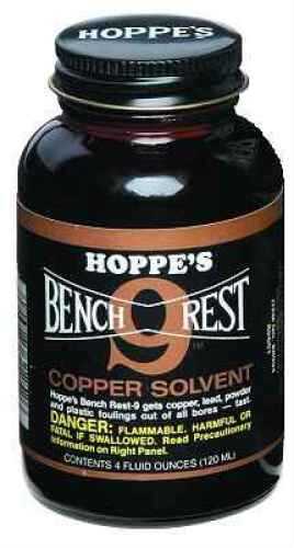 Hoppe's Bench Rest No. 9 Liquid 4Oz Copper Solvent Glass Container Br904