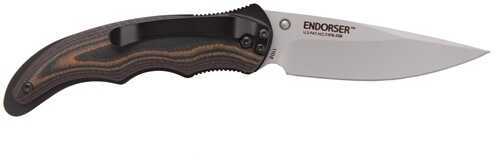 CRKT Endorser FireSafe Black/Brown G10 Handle Plain w/Clip