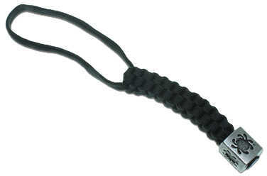 Spyderco Bead2Ly Round Pewter With 7In Round-Weave Paracord Lanyard Black