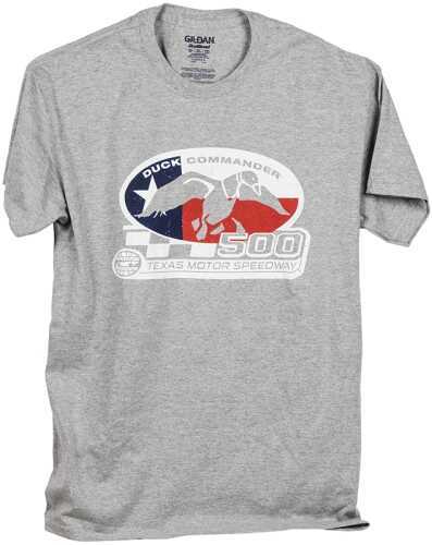 Duck Commander DS500TFS07 Texas Flag T-Shirt Short Sleeve Gray Small Cotton