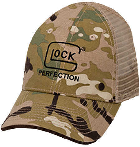 Glock Perfection Hat Mesh Adjustable Velcro Closure Cotton/Polyester Camo/Tan AS00081