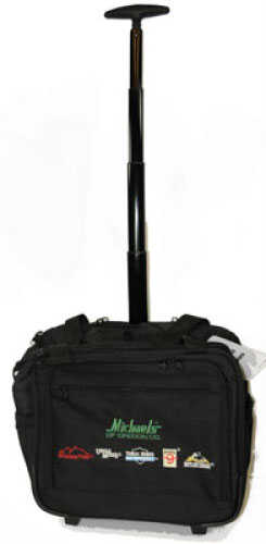 Uncle Mikes Wheeled Equipment Bag With Michaels Of Oregon Logos Black - Hard Shell Case Rigid Bottom Front Back