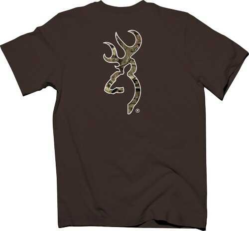 Browning MEN'S T-Shirt W/Buck Mark Logo Medium Chocolate/Camo