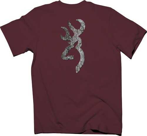 Browning Mens Buckmark Logo T Shirt Cotton Maroon Small