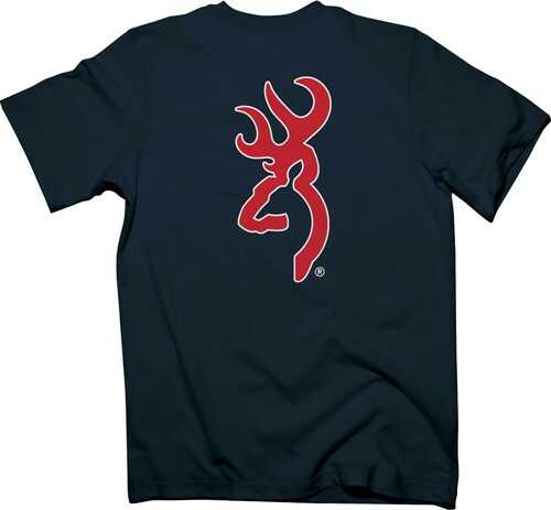 Browning MEN'S T-Shirt With Buck Mark Logo 3X-Large Dusk Blue/Red