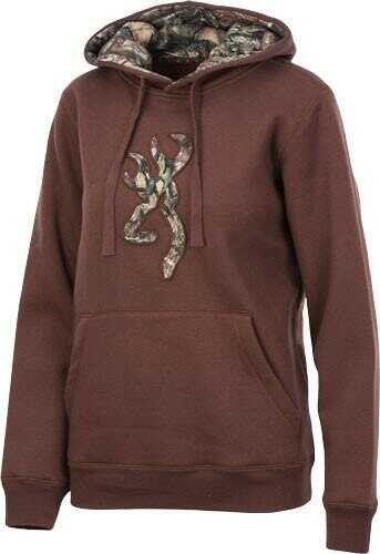 Browning Women's Buck Mark Hoodie Medium Cotton Potting Soil/Camo